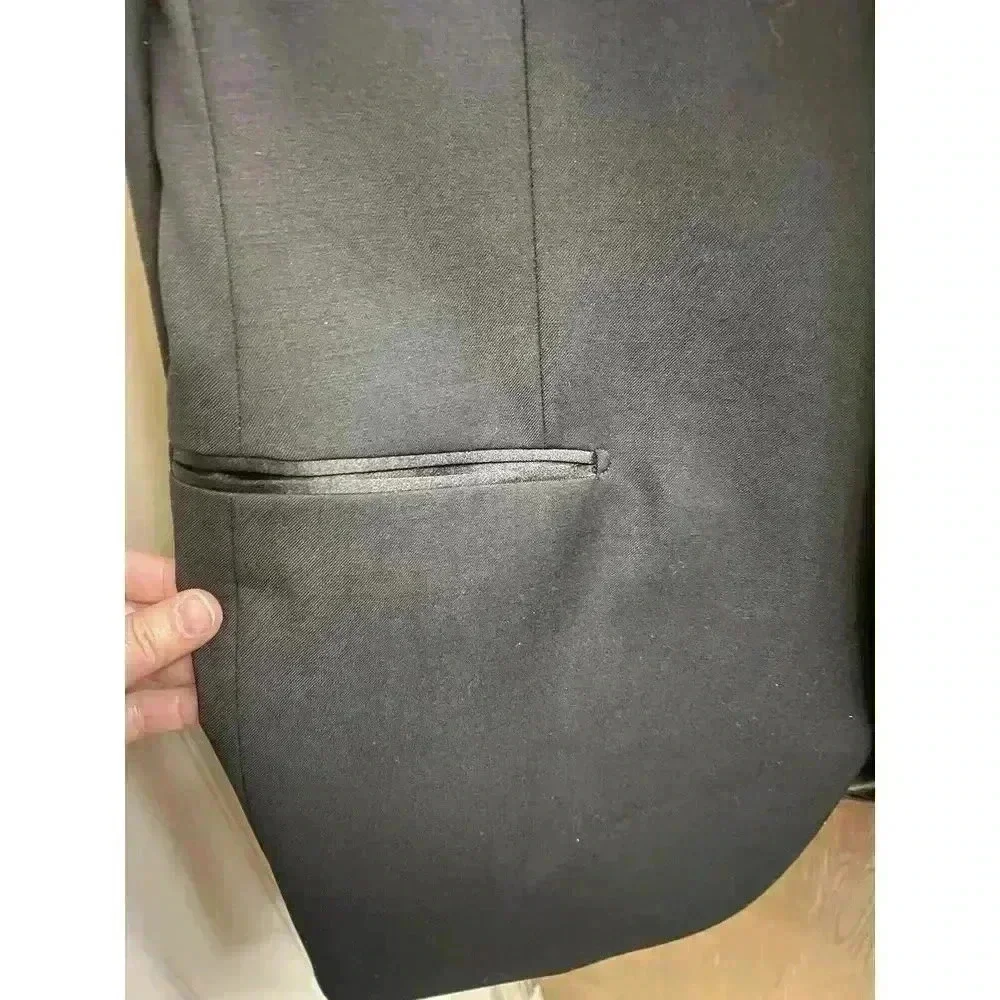 Barassi Merino Wool Men's Black Blazer Jacket Size 42R Performa Stretch *Read*